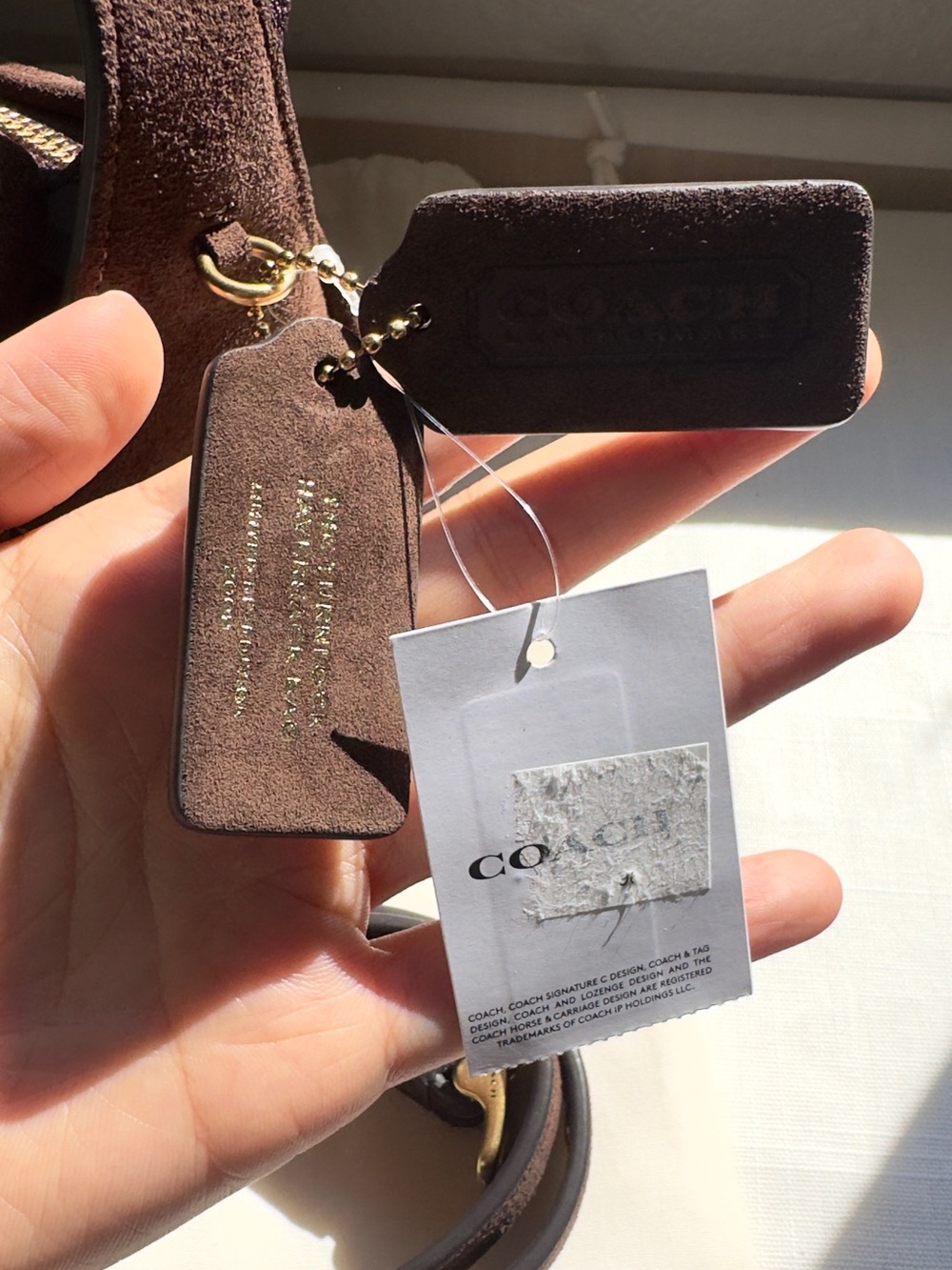 NWT 🤎COACH Mini Turnlock Haversack Suede Shoulder Bag - Picture 4 of 10